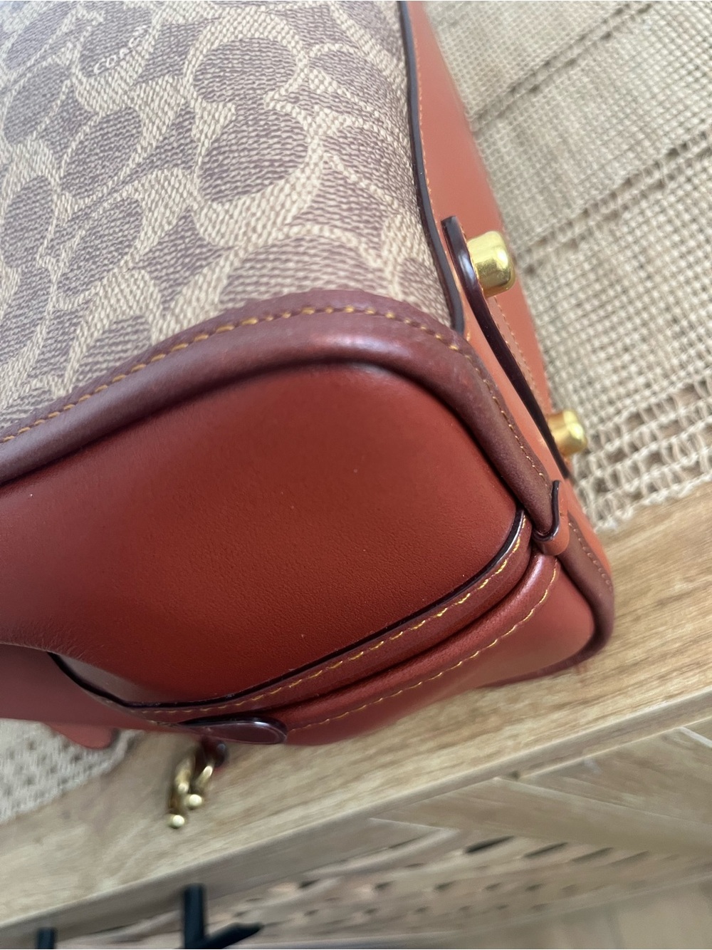 COACH Lori Shoulder Bag Signature Canvas C4825 Tan Rust New Without Tags - Picture 9 of 16
